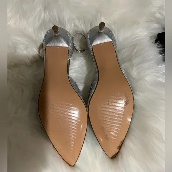 Silver sequins ankle strap kitten heels - Picture 5 of 6